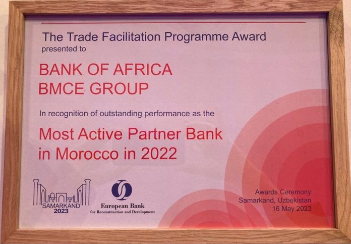 BANK OF AFRICA remporte le titre de 'Banque Partenaire la Plus Active au Maroc pour l'année 2022'