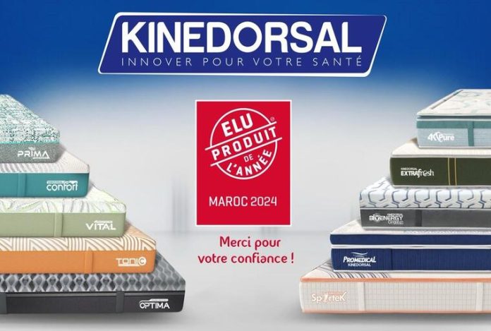 Kinédorsal remporte le titre de 'Produit de l'Année 2024' dans la catégorie Matelas au Maroc